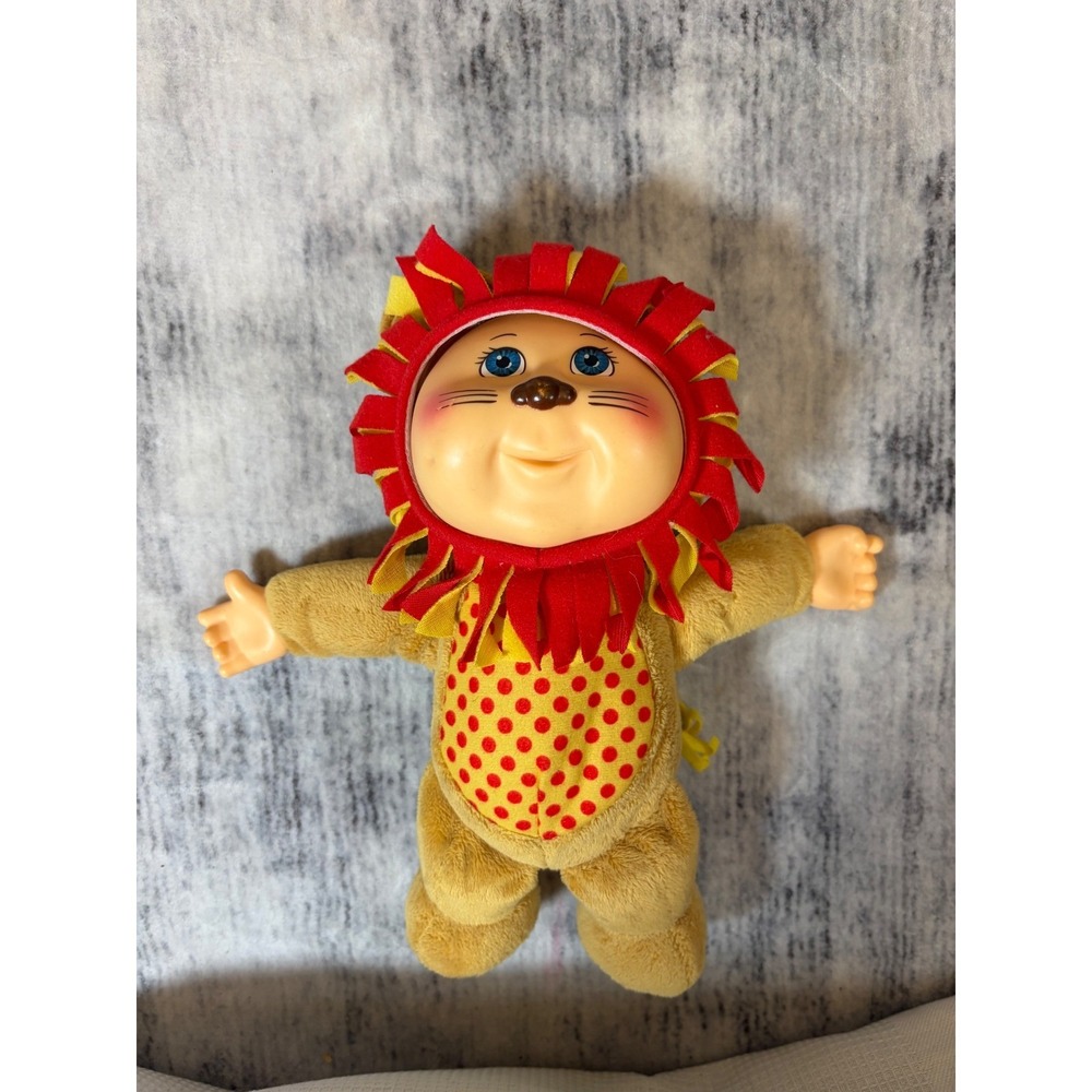 Cabbage Patch Kids Cuties Lion Plush Doll Tan Red Yellow Polka Dot 9 Inch 2018